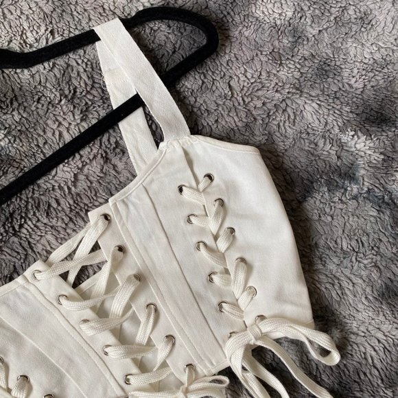 The Vixen Mini Denim Corset Top - Picture 3 of 9